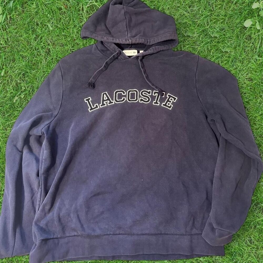 Lacoste Men's Navy and Blue Hoodie